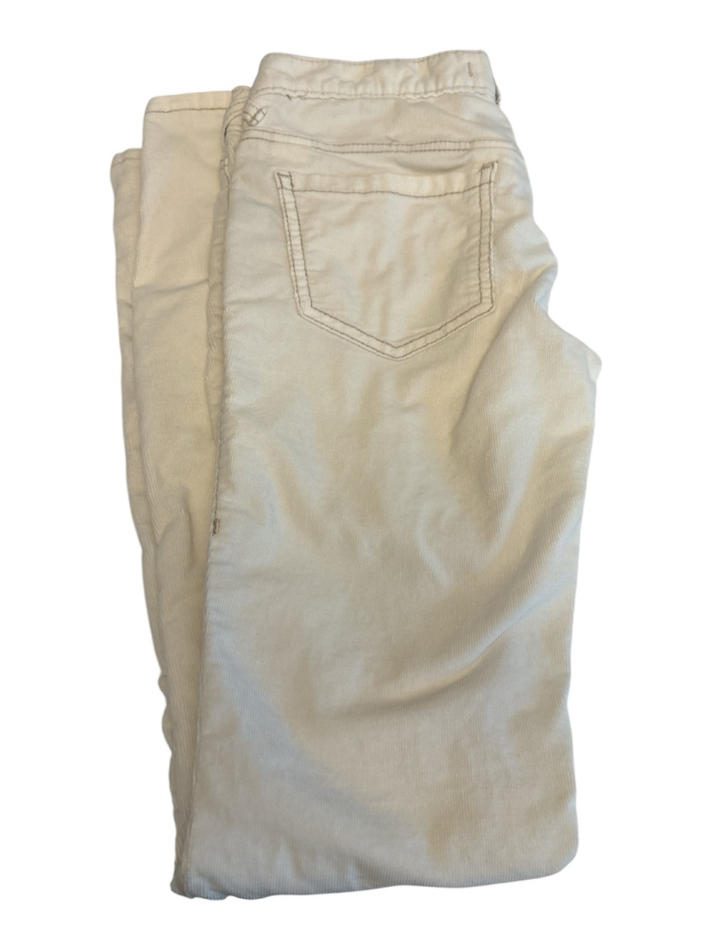 Free People Cream Skinny Corduroy Jeans midrise button/zip 5 pockets Size 26